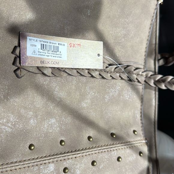 Large Brown tote/pocketbook or can be used d for laptop bag. (15 w x 13 L x6 D) - Picture 2 of 11